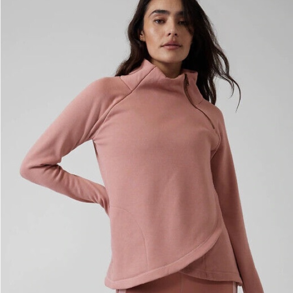 Athleta Asym Sweatshirt, Pink, Sz L